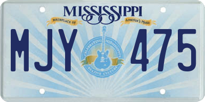 MS license plate MJY475