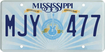 MS license plate MJY477