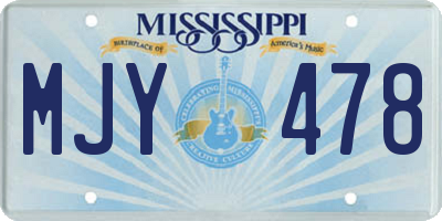 MS license plate MJY478