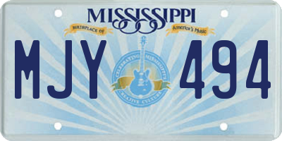 MS license plate MJY494