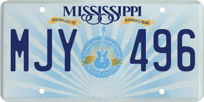 MS license plate MJY496