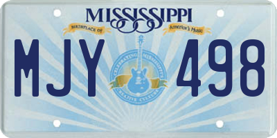 MS license plate MJY498