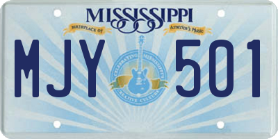 MS license plate MJY501