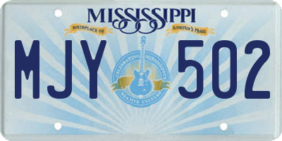 MS license plate MJY502