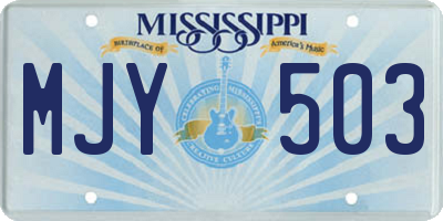 MS license plate MJY503