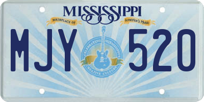 MS license plate MJY520