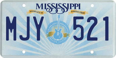 MS license plate MJY521