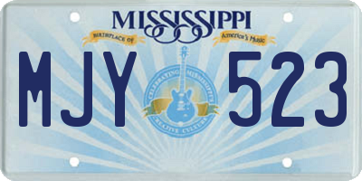 MS license plate MJY523