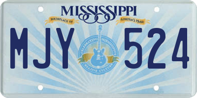 MS license plate MJY524