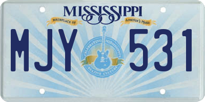 MS license plate MJY531