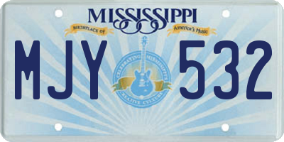 MS license plate MJY532