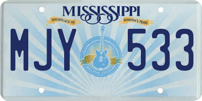 MS license plate MJY533