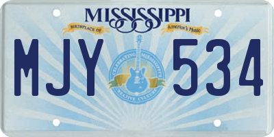 MS license plate MJY534
