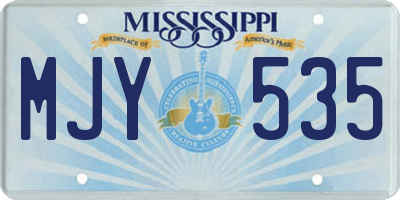MS license plate MJY535