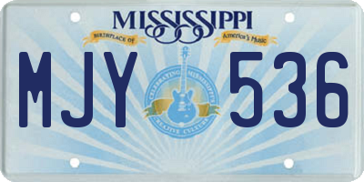 MS license plate MJY536