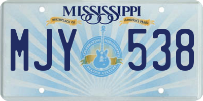 MS license plate MJY538