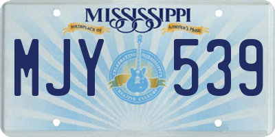 MS license plate MJY539