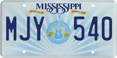 MS license plate MJY540