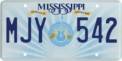 MS license plate MJY542
