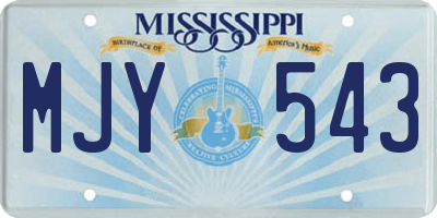 MS license plate MJY543