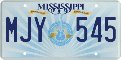 MS license plate MJY545