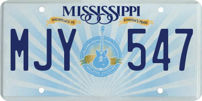 MS license plate MJY547