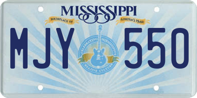 MS license plate MJY550