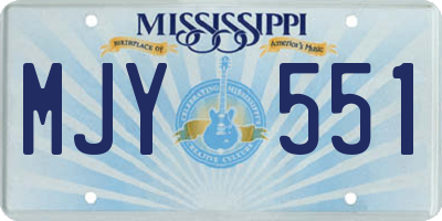 MS license plate MJY551