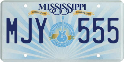 MS license plate MJY555