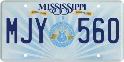 MS license plate MJY560