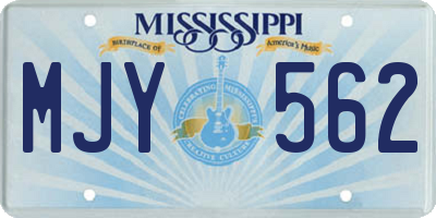MS license plate MJY562