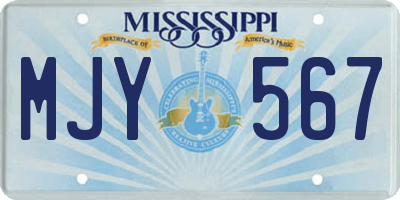 MS license plate MJY567