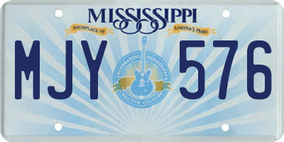 MS license plate MJY576