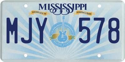 MS license plate MJY578