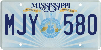 MS license plate MJY580