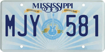 MS license plate MJY581