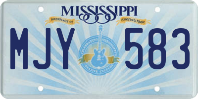 MS license plate MJY583