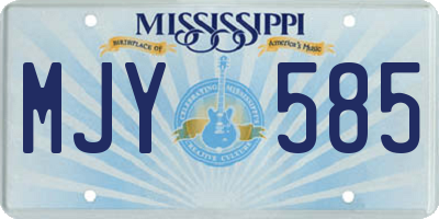 MS license plate MJY585