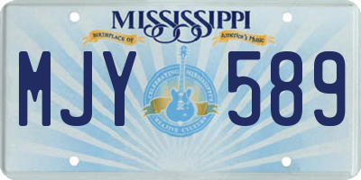 MS license plate MJY589