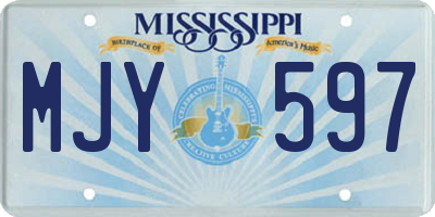 MS license plate MJY597