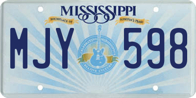 MS license plate MJY598