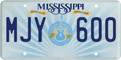 MS license plate MJY600