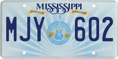 MS license plate MJY602