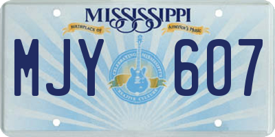MS license plate MJY607