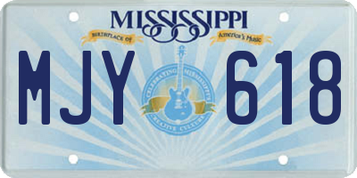 MS license plate MJY618