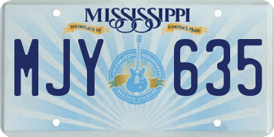 MS license plate MJY635