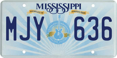 MS license plate MJY636
