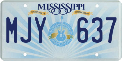 MS license plate MJY637