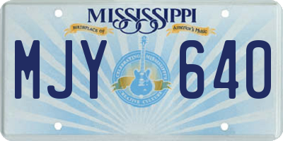 MS license plate MJY640
