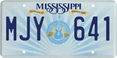 MS license plate MJY641